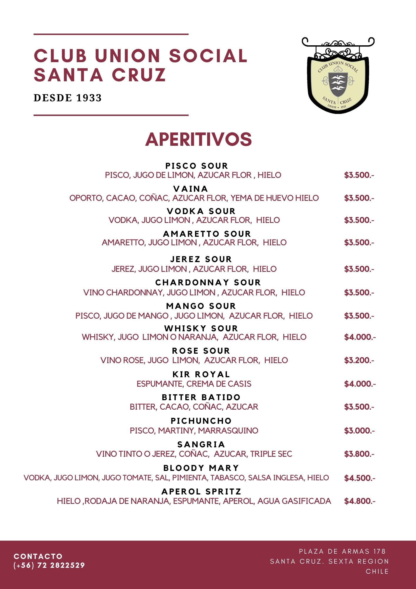 Carta Tragos Club Social 1